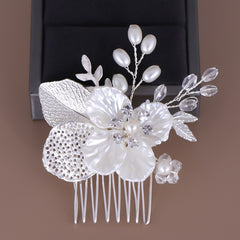 Handmade Pearls Design White Side Comb
