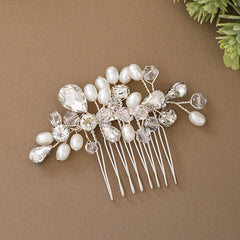 Handmade Pearls Design White Side Comb