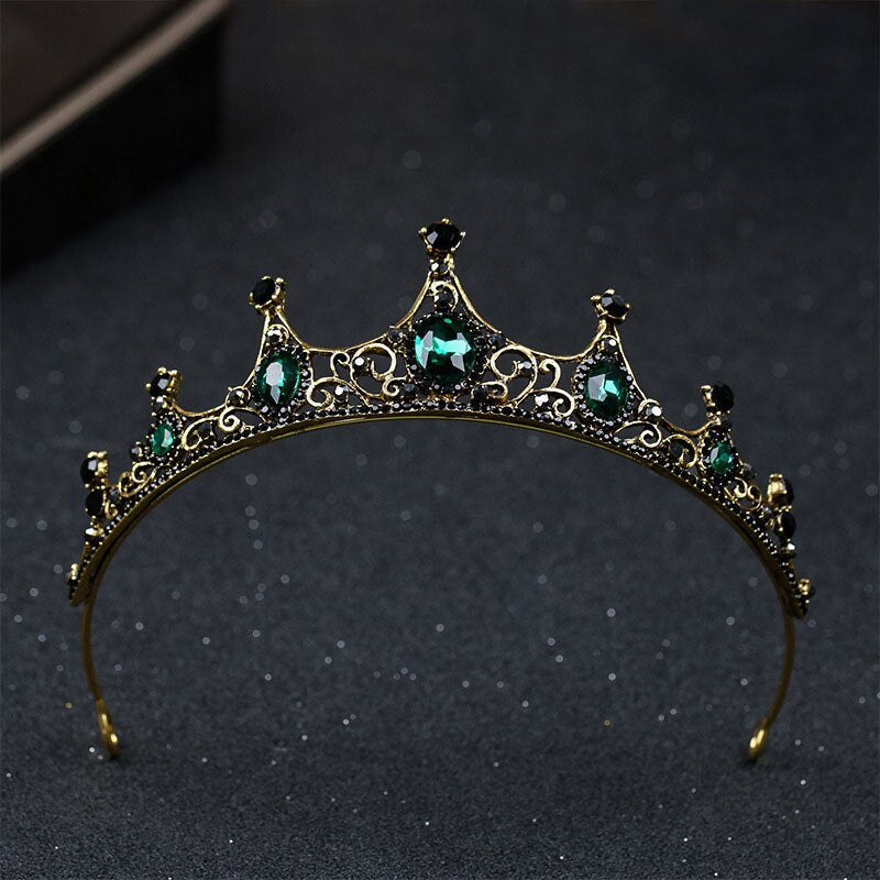 Green Crystals Design Princess Crown