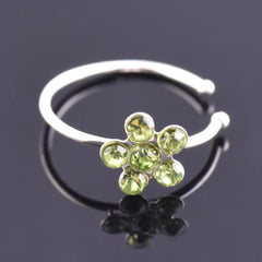 Flower Rhinestone Nose Stud