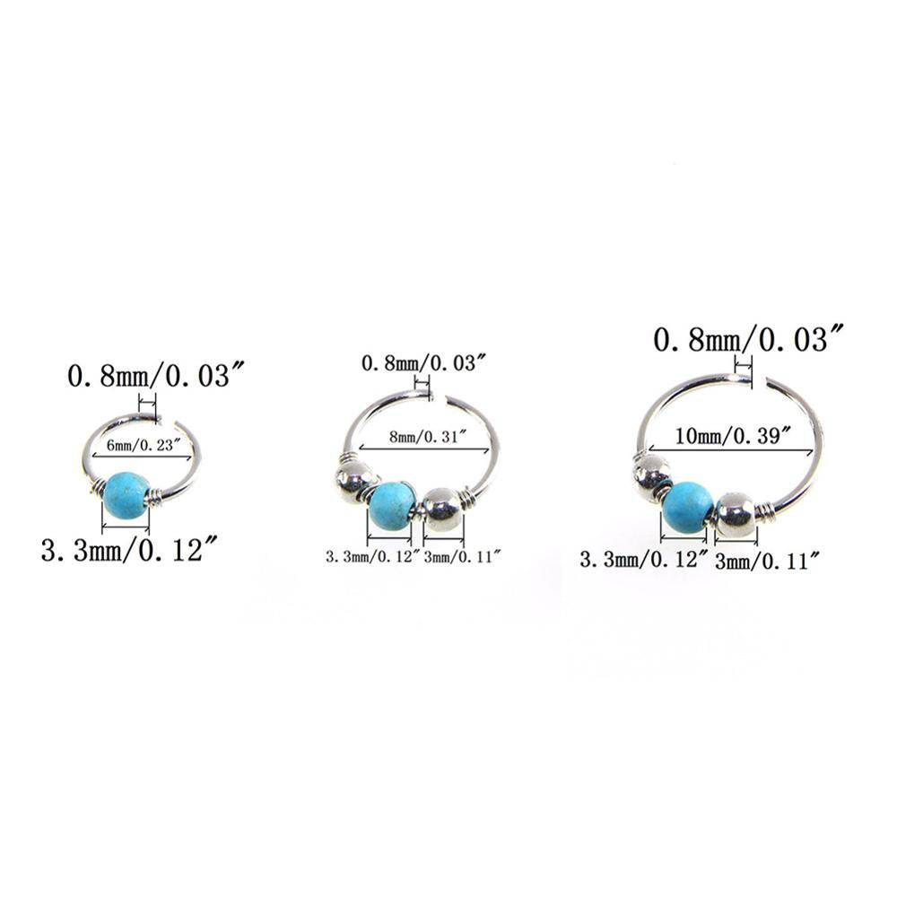 Beads Design Hoop Body Piercing, 3Pcs/Set