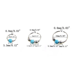 Beads Design Hoop Body Piercing, 3Pcs/Set