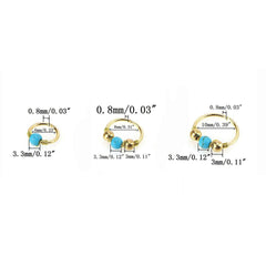 Beads Design Hoop Body Piercing, 3Pcs/Set
