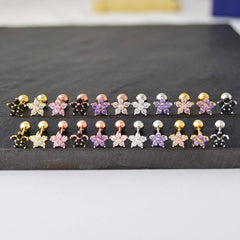 Floral Stud Nose Piercing