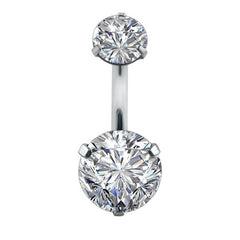 Elegant Cubic Zirconia Crystal Piercing Belly Ring