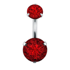 Elegant Cubic Zirconia Crystal Piercing Belly Ring