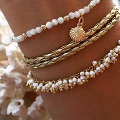Multi Layer Anklet Set for Women