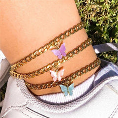 Bohemian Butterfly Pendant Anklet for Women