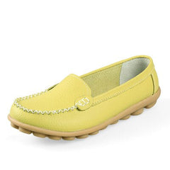 Casual Slip-On Leather Women's Loafer Shoes