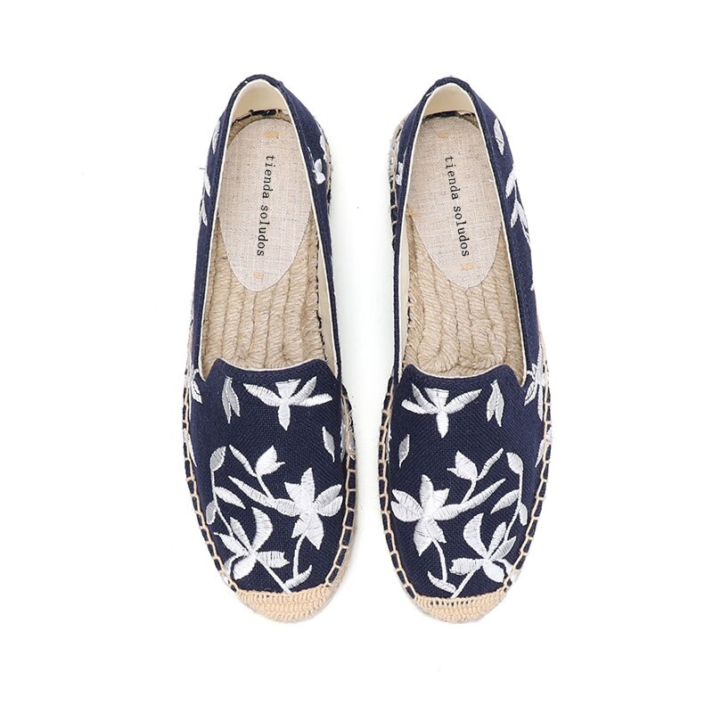 High-Quality Women's Espadrilles in Blue and Beige