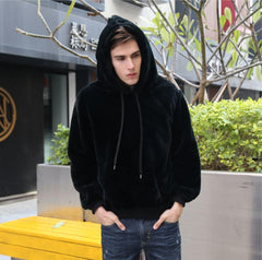 Men's Eco Fur Hooded Coat