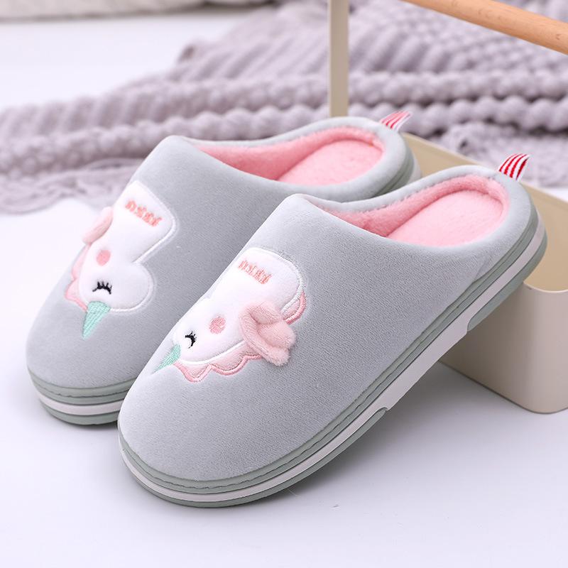 Cute Unicorn Embroidered Home Slippers