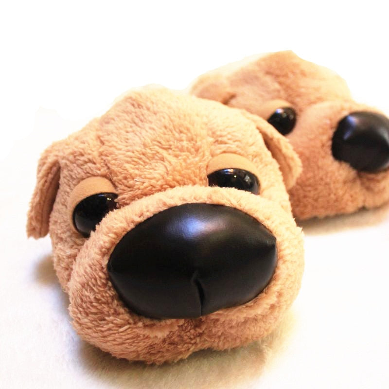 Men's Plush Dog Slippers