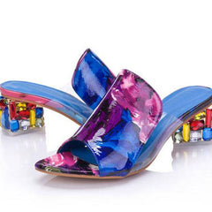 Fashion Colorful High Heeled Flip Flops