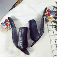 Fashion Colorful High Heeled Flip Flops