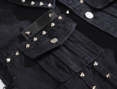 Black Denim Vest for Men