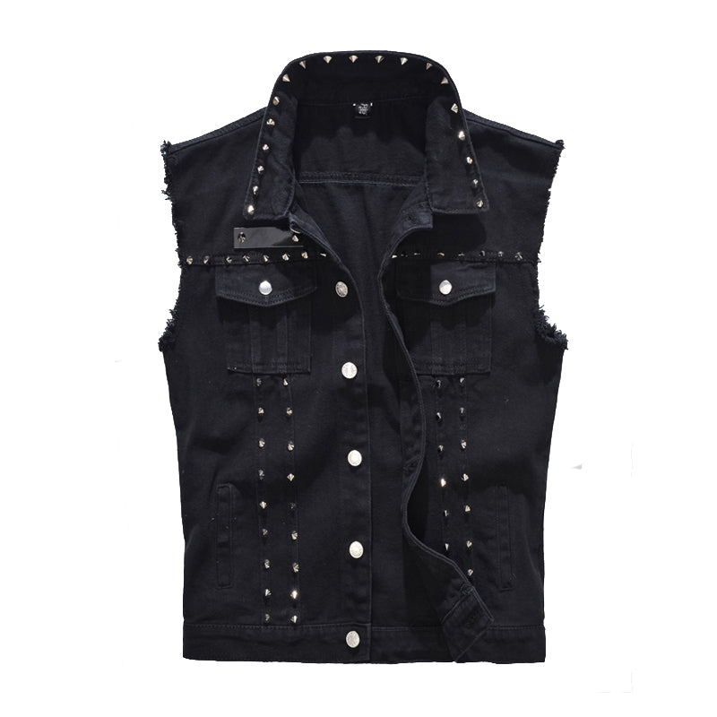 Black Denim Vest for Men