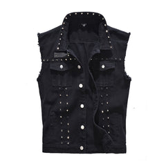 Black Denim Vest for Men