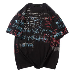 Men's Hip-Hop Style Graffiti Printed T-Shirt