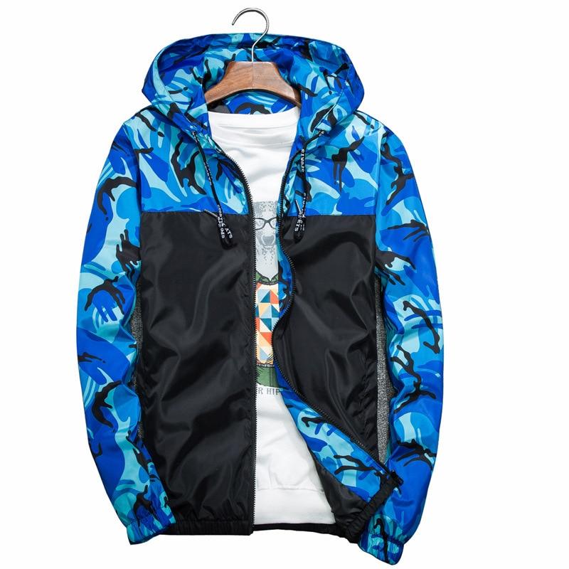Men's Colorful Camouflage Printed Hooded Jacket