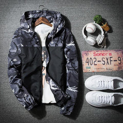 Men's Colorful Camouflage Printed Hooded Jacket