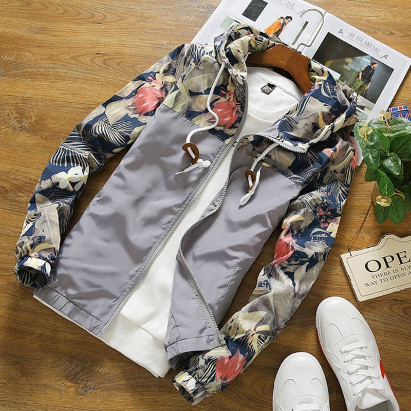 Men's Floral Patterned Slim Fit Jacket