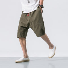 Men's Breathable Calf Length Elastic Waist Shorts