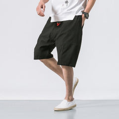 Men's Breathable Calf Length Elastic Waist Shorts