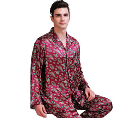 Boho Paisley Printed Satin Men's Sleeping Pajamas