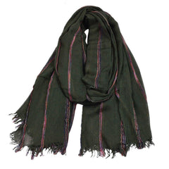Men's Cotton and Linen Striped Scarf