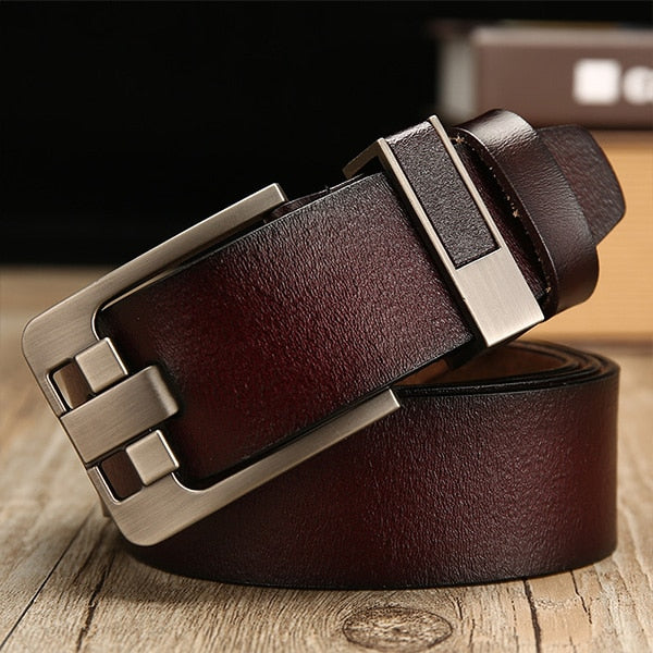 Stylish Leather Belt for Men with Pin Buckle