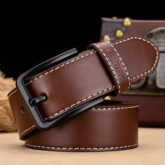 Stylish Leather Belt for Men with Pin Buckle