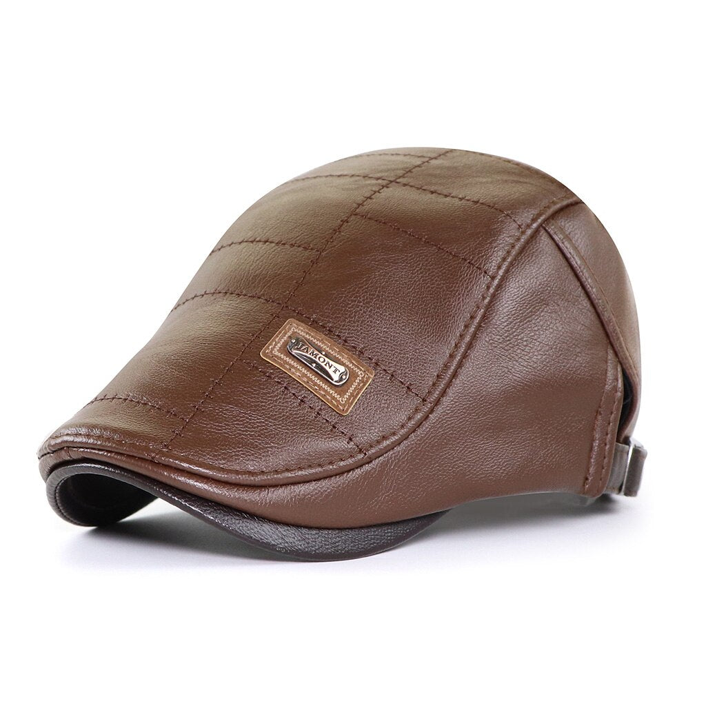 Men's Eco-Leather Newsboy Cap