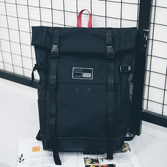 Tropical Leaves Print Roll Top Backpack