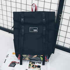 Tropical Leaves Print Roll Top Backpack