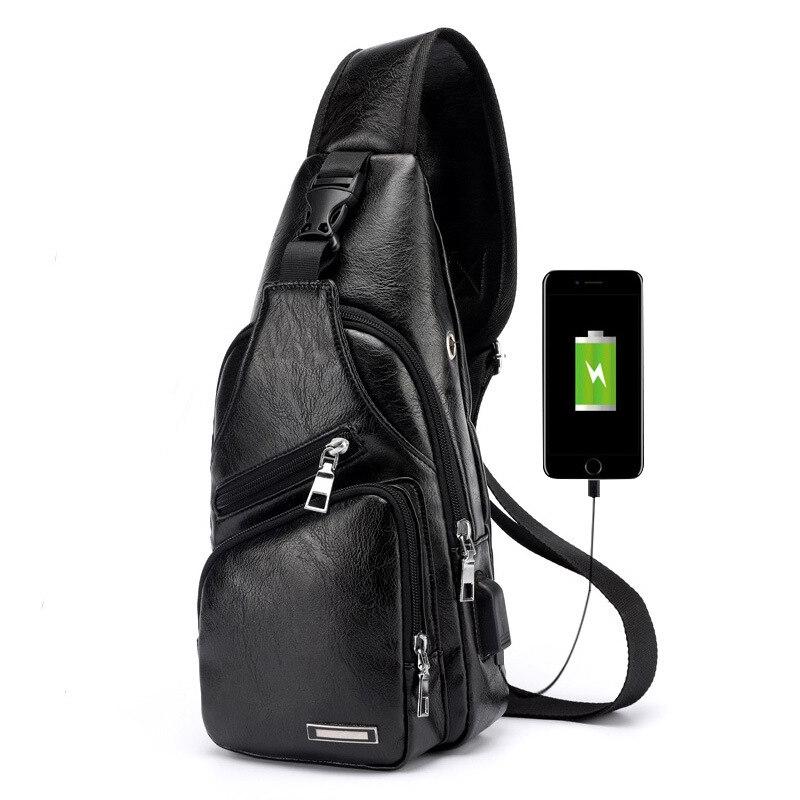 Men's Leather Shoulder Smart Bag