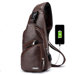 Men's Leather Shoulder Smart Bag