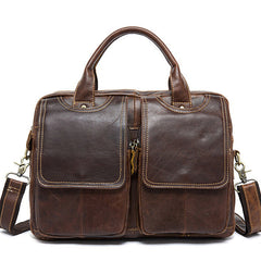 Genuine Leather Men's Handbag for Laptops