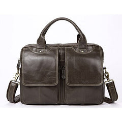 Genuine Leather Men's Handbag for Laptops