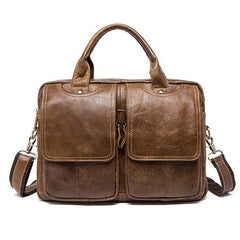 Genuine Leather Men's Handbag for Laptops