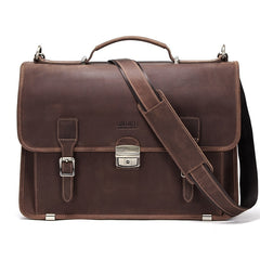 Men's Retro Leather Shoulder Briefcase