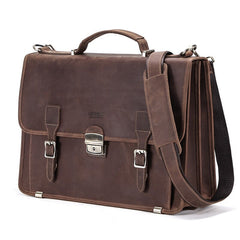 Men's Retro Leather Shoulder Briefcase