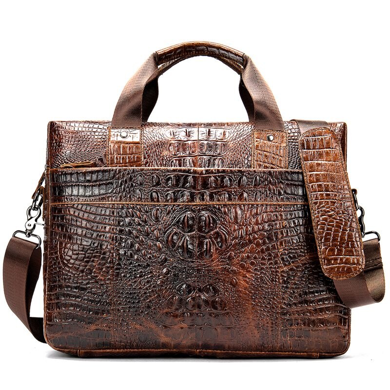 Men's Crocodile Skin Patterned Bag