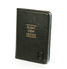 Black Leather Flight Crew License Holder