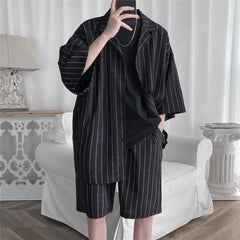 Men's Loose Striped Clothing Set