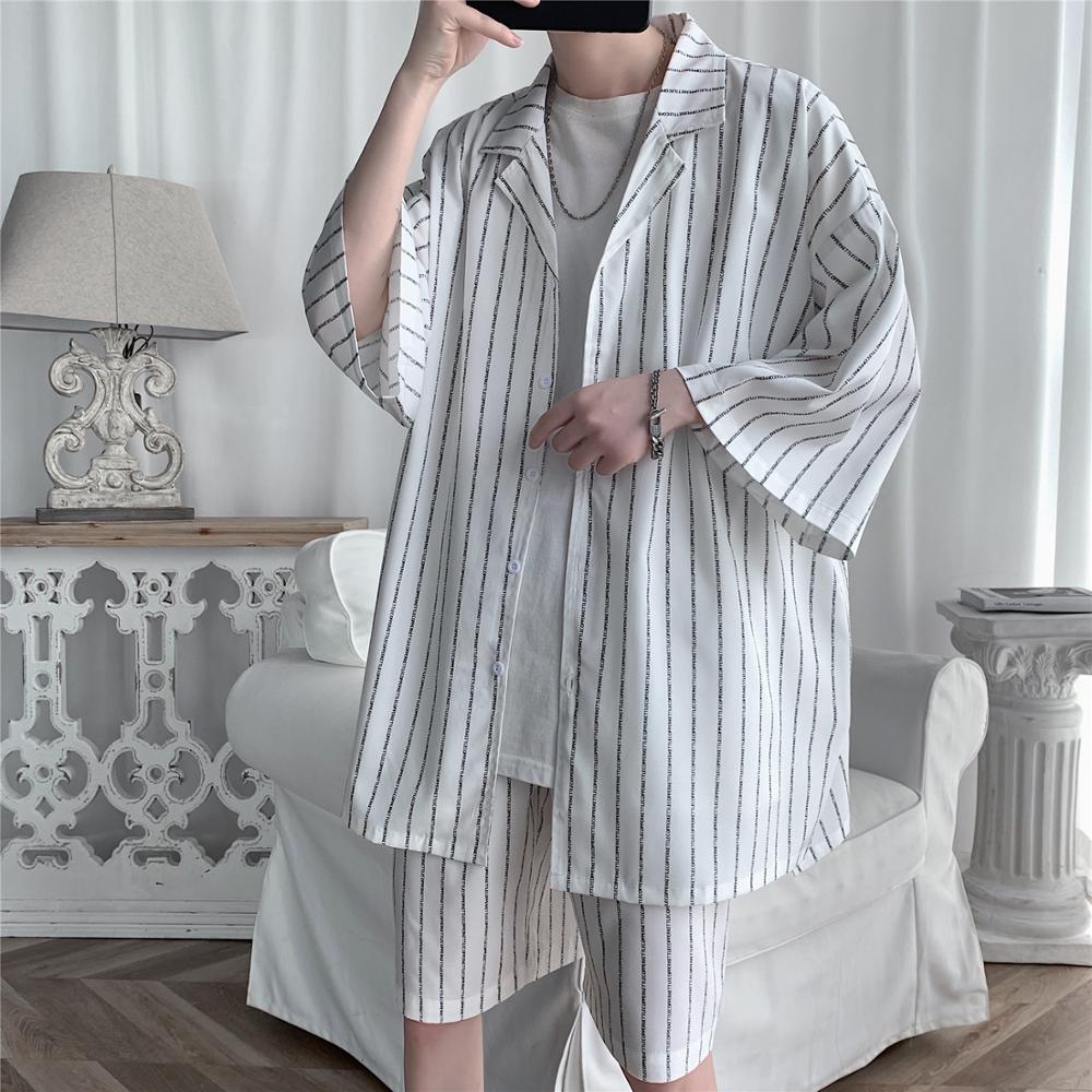Men's Loose Striped Clothing Set