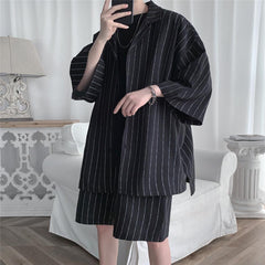 Men's Loose Striped Clothing Set