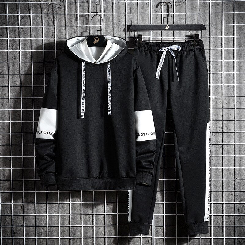 Men's Hooded Long Sleeved Tracksuit, 2 Pcs