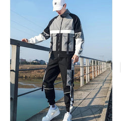 Men's Hooded Plaid Tracksuit, 2 Pcs