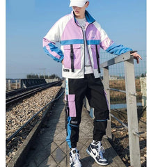 Men's Hooded Plaid Tracksuit, 2 Pcs
